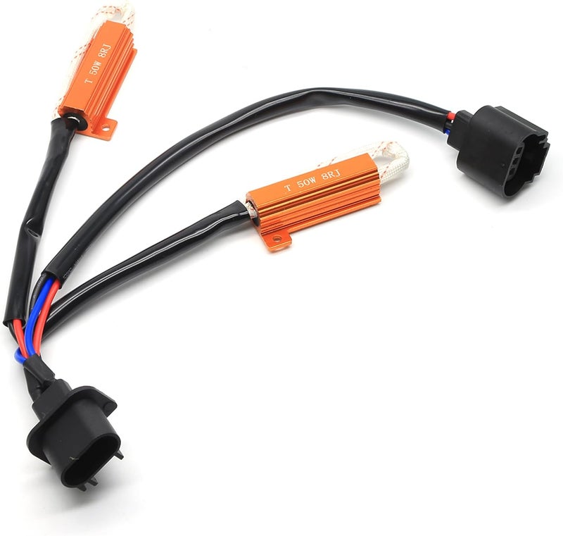BEAMTECH H13 Fog Light Bulb Load Resistor, 50W Canbus Adapter Anti Flicker Cancel Error Plug-N-Play 2PCS - Image 2
